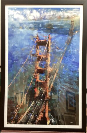 Framed Impressionist Golden Gate Bridge